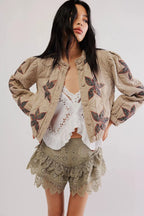 Autumn Winter Single Breasted Pocket Female Jacket Fashion Maple Leaf Women Padded Coat Chic New Lady Outerwear High Street