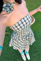 Floral Print Strapless Mini Dress