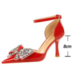 Women's Rhinestone Bowknot High Heel Sandals Summer Pumps