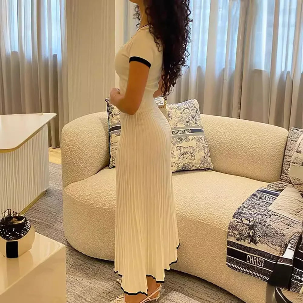 Daisy Luxe Two Piece Summer Dress for Women, Set with Top Designer Edit