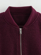 Casual Zipper Long Sleeve O-neck Coat for Women Spring New Solid Loose Female Jacket Vintage Ladies Outwear Top High Street