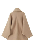 | Solid color trench coat with lapel collar