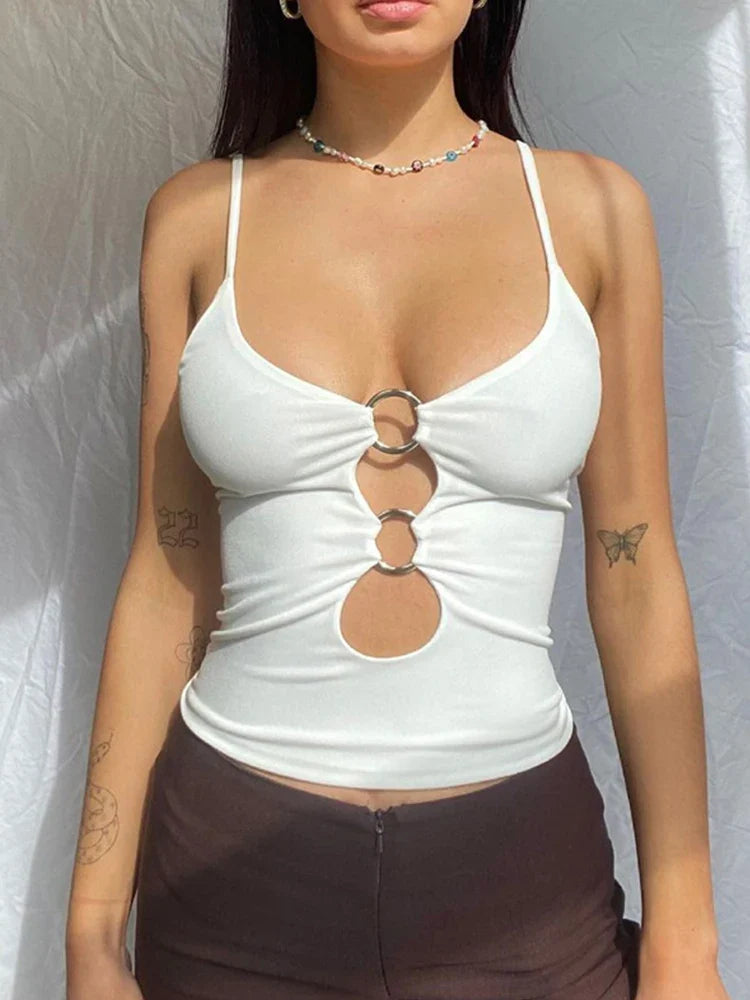 Casual Sleeveless Backless Hollow Out Sexy Cami Top