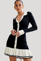 Elegant Lace-Up A-Line Mini Dress