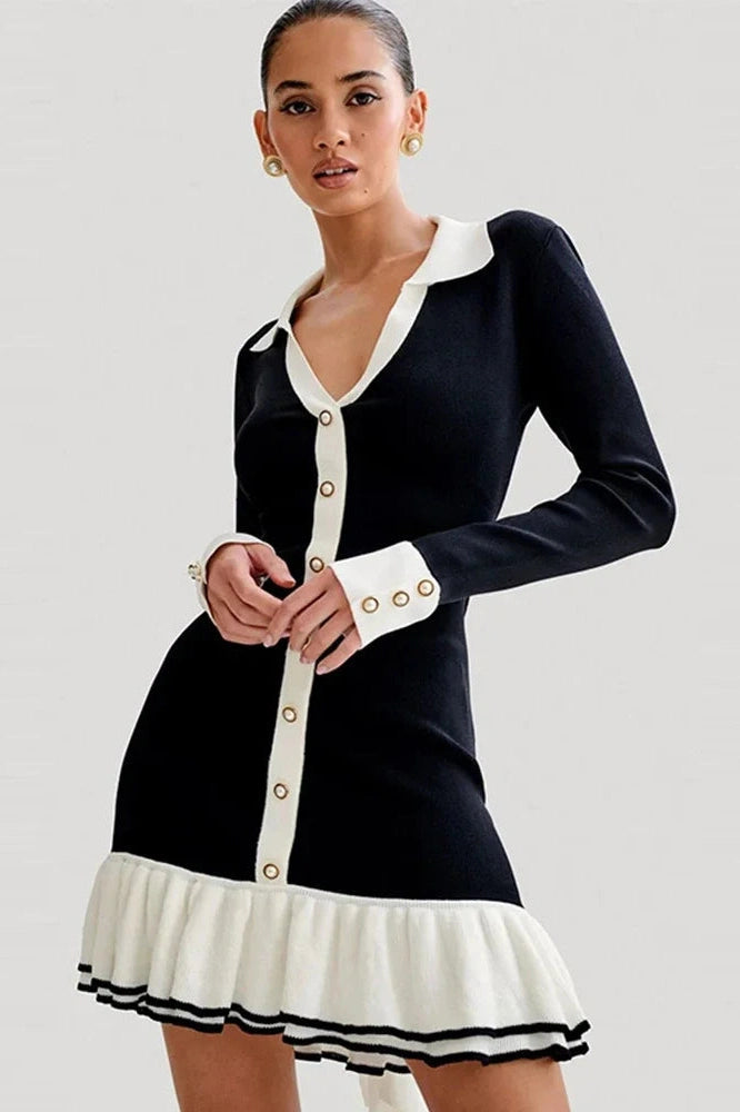 Elegant Lace-Up A-Line Mini Dress