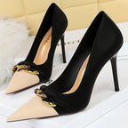 Metal Chain Decoration High Heel Pumps in Mixed Colors