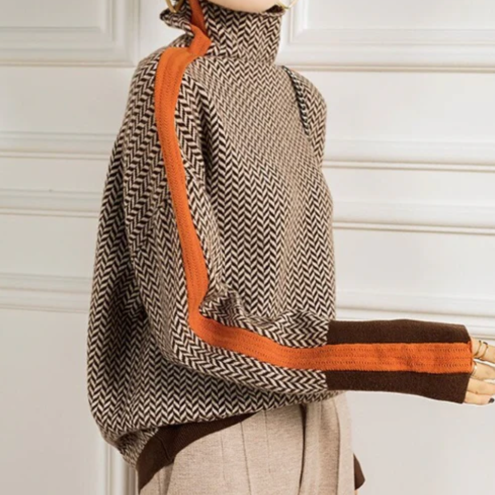 | Herringbone Turtleneck