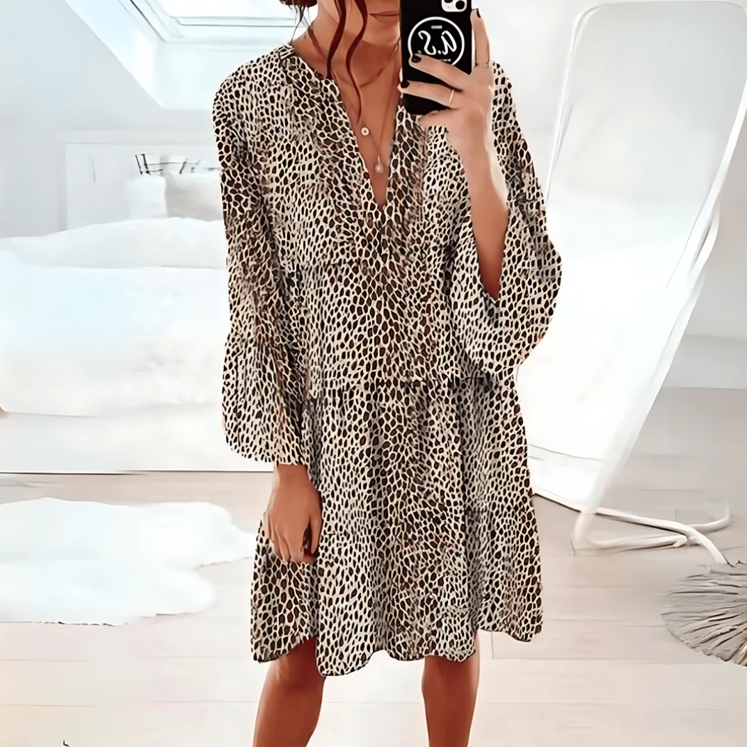 Nina Timeless Dress Leopard Print Designer Edit