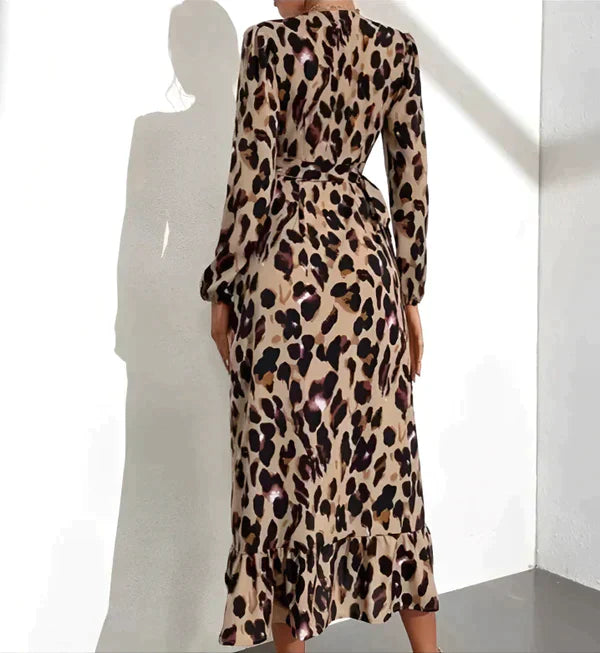 Helga Timeless V Neck Printed Dress Statement Occasion Edit