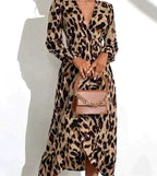 Helga Timeless V Neck Printed Dress Statement Occasion Edit