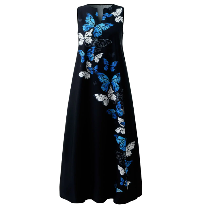 Luz Minimalist María Florales Summer Maxi Dress Chic Silhouette Collection