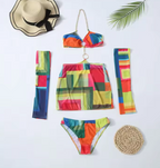 | Bikini Set with Skirt and Sleeves