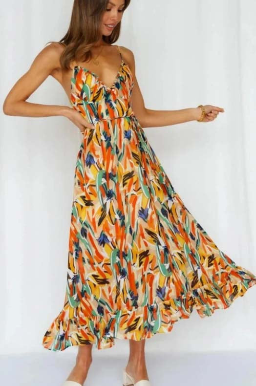Rose Effortless Colorful Summer Dress Elevated Occasion Wear