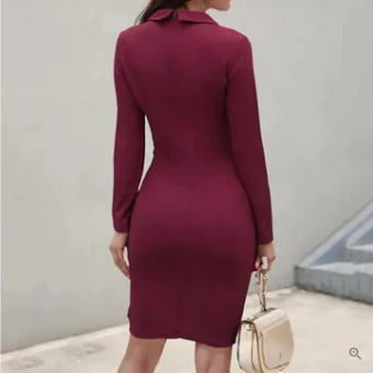 Aixa Aesthetic Cocktail Dress with Buttons Chic Silhouette Collection