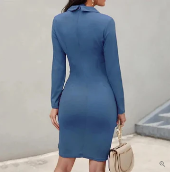 Ella Statement Cocktail Dress with Buttons Elevated Occasion Wear