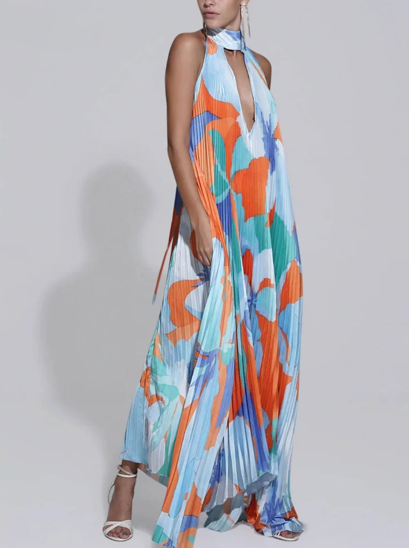 Ariana Premium Maxi Dress with Halter Neck Evening Wear Edit