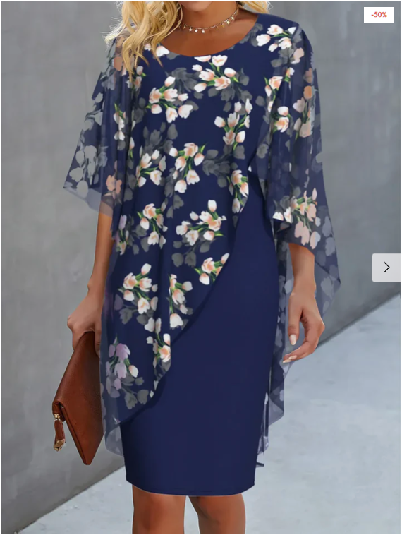 Emilia Premium Floral Chiffon Women's Dress Evening Wear Edit
