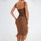 Irene Elevated Midi Dress with Ruffles Occasion Wear
