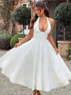 Off Shoulder Oversized Bow Jacquard Fit and Flare Mini Dress