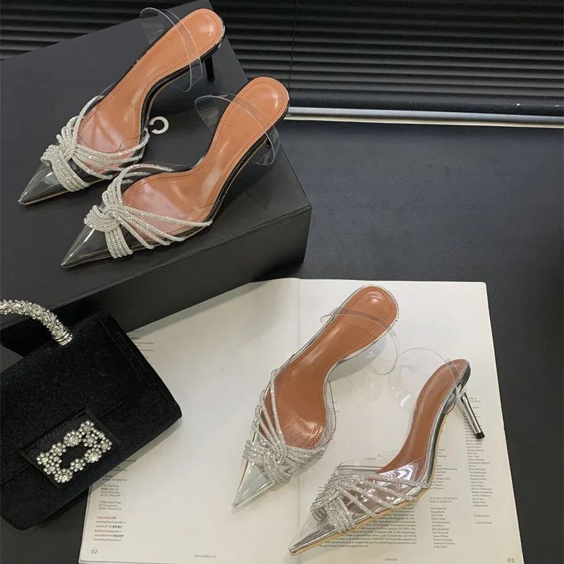 Sexy PVC Transparent Thin High Heels Woman Pumps for Spring