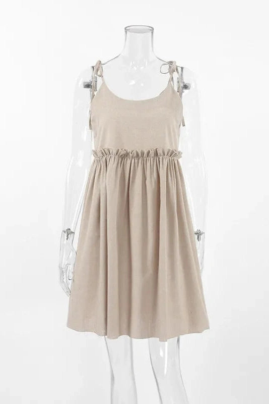 Slim Fit Lace Up Spaghetti Straps Mini Dress