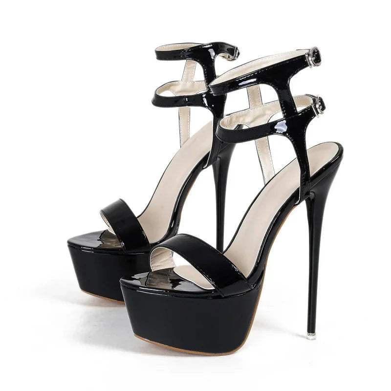Ankle Buckle Strap Women Sandals Platform Party Wedding Stiletto High Heels