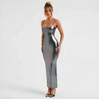 Love's Lexicon Metallic Maxi Dress