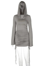 Slim Fit Lace Up Pleated Mini Dress