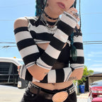 Gothic Hollow Out Long Sleeve Sheer Top