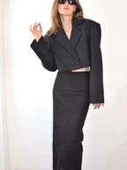 Button Skirt Coat Party Suit