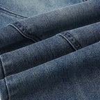Y2K Low Waisted Washed Flare Jeans Korean Streetwear Blue Slim Fit Denim Pants Fashion Lady Casual Boot Cut Trousers