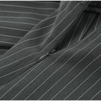 Women Striped Skirt Set Stand Collar Single Breasted Top High Waist Pleated Skirts 2024 Summer Fall New Fashion Lady Office Suit