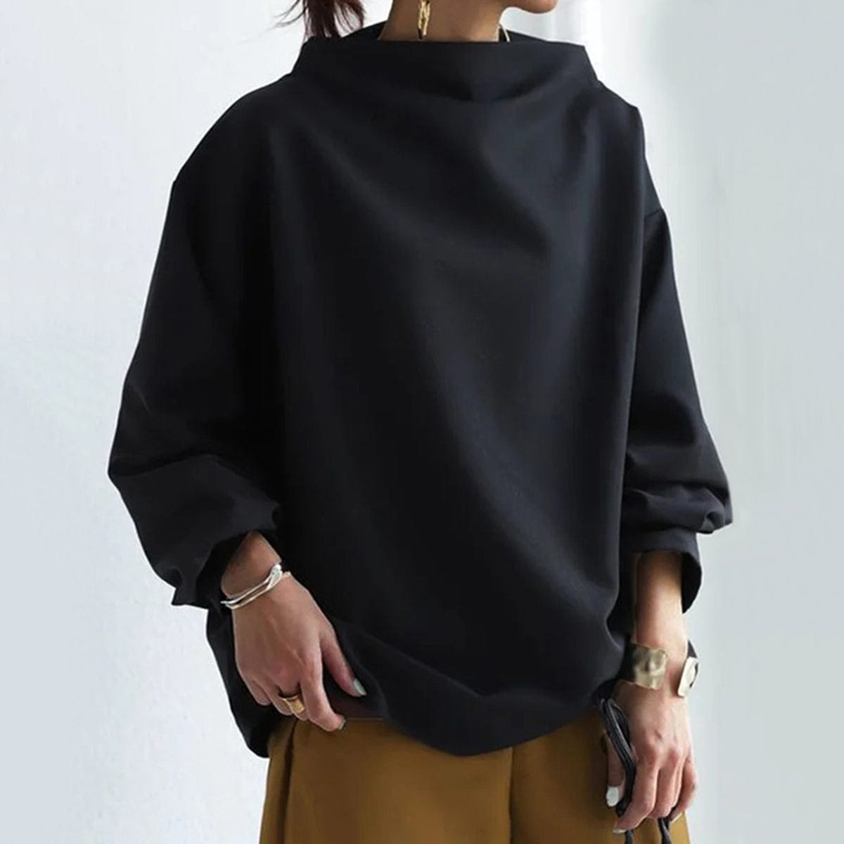 | High-Neck Casual Top