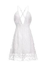 Spaghetti Strap V-Neck Backless Mini Dress