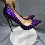 Sexy Dark Purple Patent Pointy Toe High Heel Shoes for Women