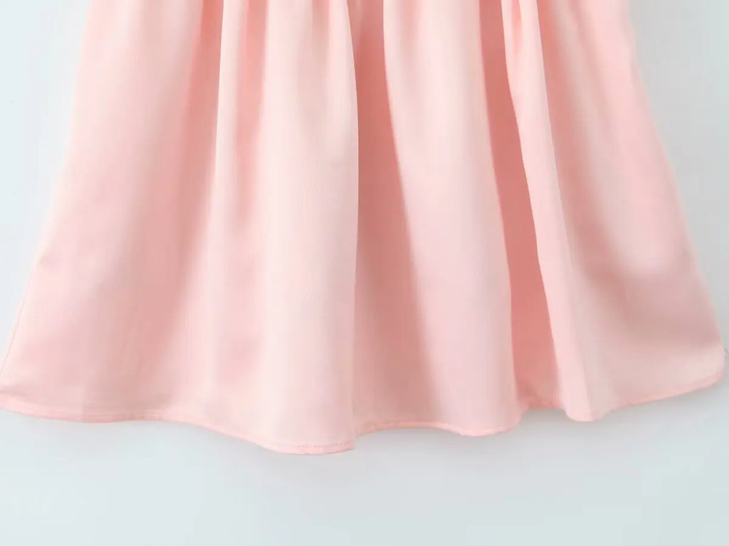 2025 Pleated Design Tie-up Sleeveless Summer Dresses Women Solid Color Slim Fit Mini Dress Simple Fashion Party Dress