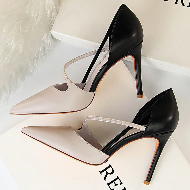 Sweet High-heels Pointed Women Pumps Sexy Party Shoes Summer Stiletto High Heel Hollow Out