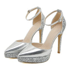 Sequin Cloth Pointed Toe Women Pumps Stiletto High Heels