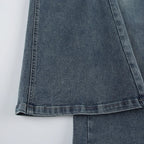 Vintage Button-up Denim Pants Street Style Low Rise Baggy Straight Jeans for Women y2k Aesthetic Loose Denim Trouser 90s