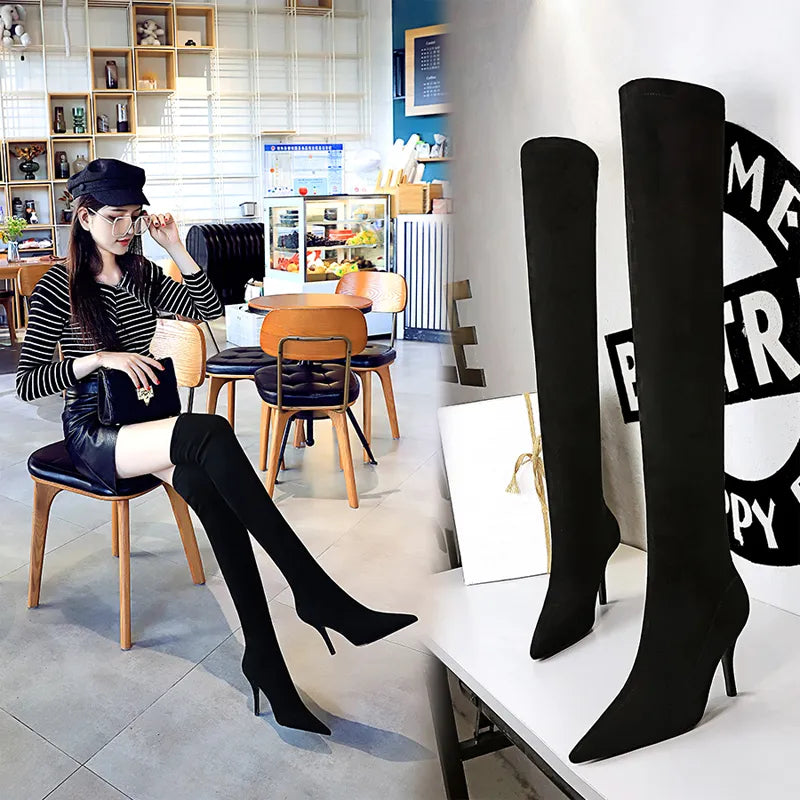Sexy Slim Over the Knee Suede Winter Boots - Keep Warm
