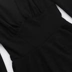 Sexy Low Cut Long Sleeve Pleated Mini Dress Women Elegant Wrap Waist Slim Party Vestido Spring Fall Harajuku Y2K Clothes
