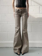Slim Fit Simple Flared Pants Women High Fashion Causal England Style All-Match Basic Jeans Classical Clothing