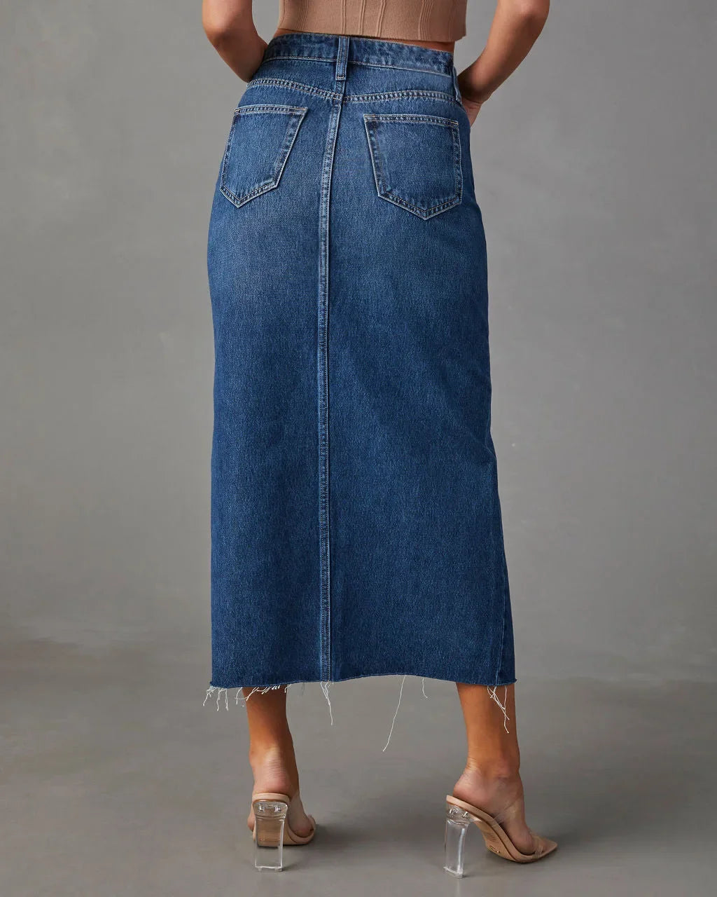 AmyVictoria | Classic High-Waist Denim Skirt