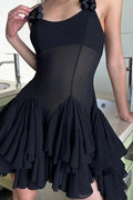 Spaghetti Strap Backless Mini Dress
