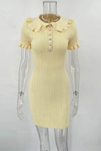 High Waist Short Sleeve Mini Dress