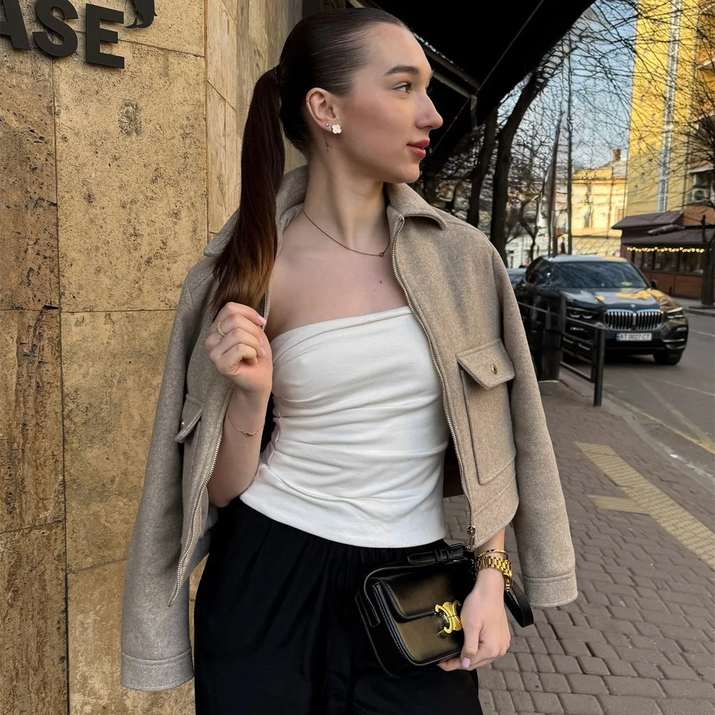 | Women's Wool Bomber Jacket