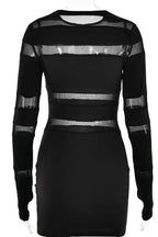 Patchwork Mini Dress with Long Sleejsons