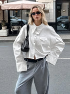 White Shirts For Women Autumn New Single Breasted Long Sleeve Loose Blouse Streetwear Fashion Casual Lapel Collar Blouses