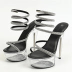 Rhinestone Ankle Snake Twine Platform Sandals for Women