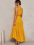 Manuela Aesthetic Summer Dress with Polka Dot Print Shine Into Chic Silhouette Collection